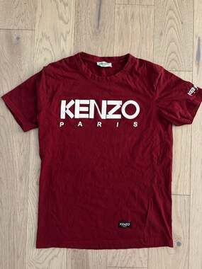 Kenzo Paris Burgundy Logo Print Cotton Crew Neck T-Shirt